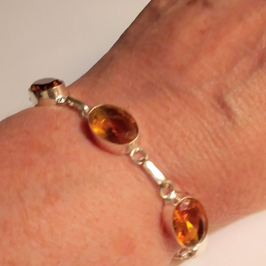 Stunning 925 Sterling Silver Citrine Bracelet 111$
